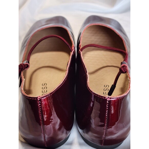 Empress Square Toe Flats Wine Patent Leather Slip on Elastic Strap EU 42 US 12 - Picture 9 of 14